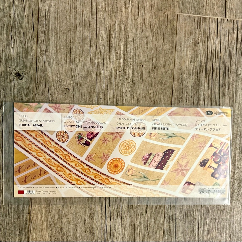 📍SALE Creative Memories Jumbo Great Lengths Stickers - Formal Affair